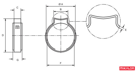 eenoorklem met binnenring